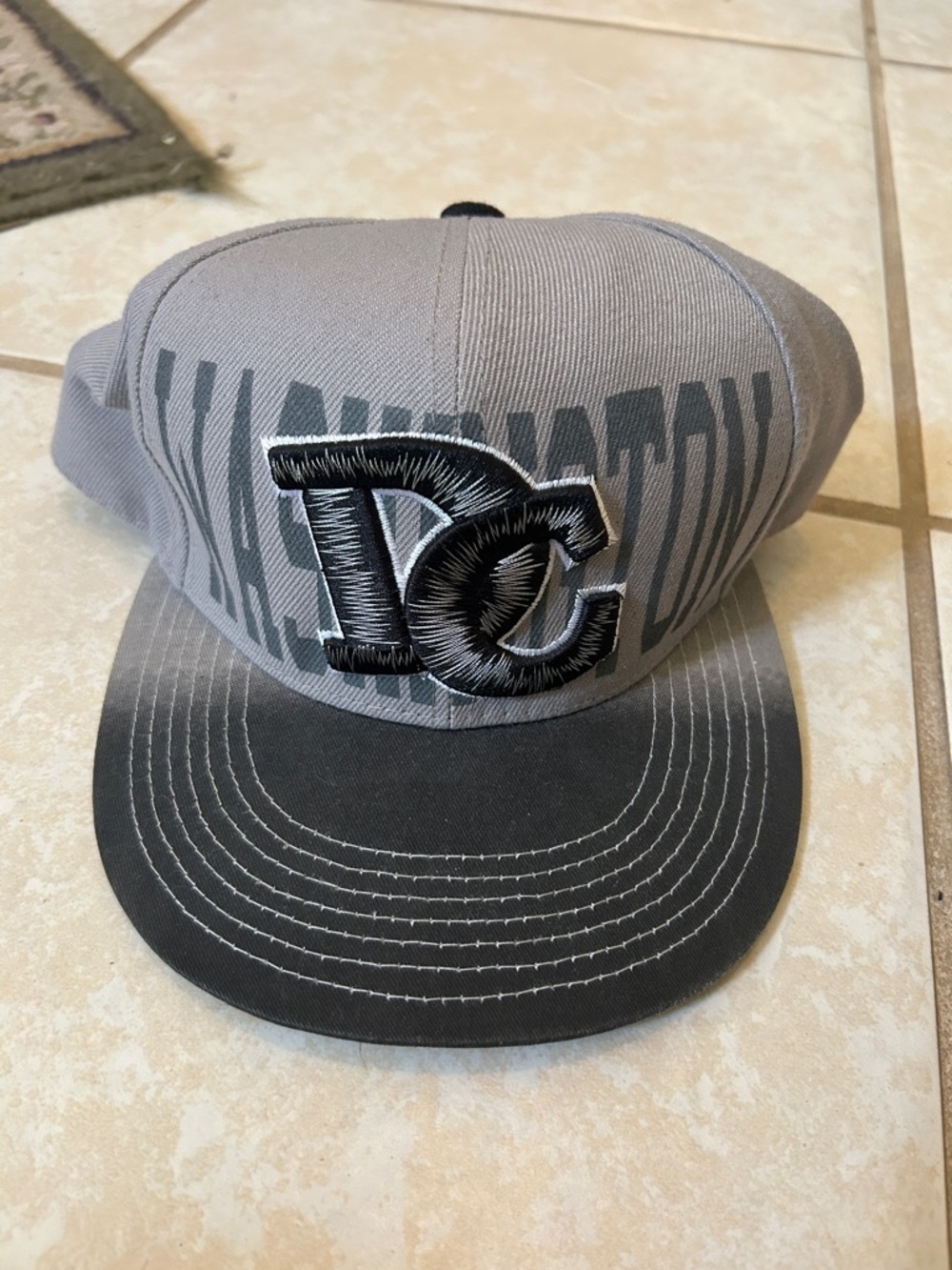DC Two-Tone Gray and Black Embroidered Logo Snapback